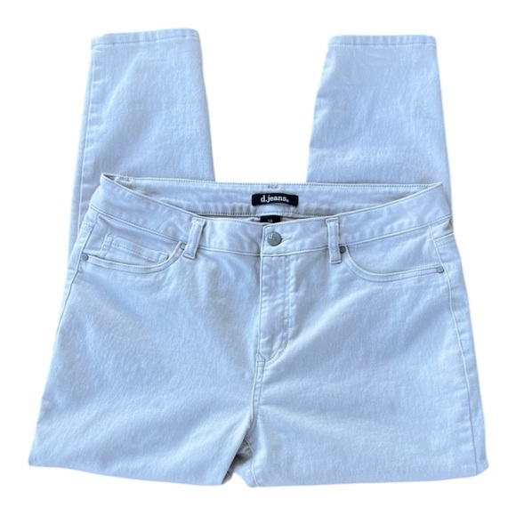 d. jeans Denim - d. jeans Recycled Twill Crop Jeans – Stone with contrast stitching , Size 14